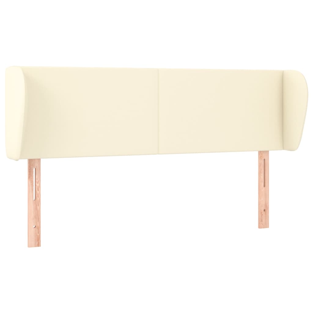 Kopfteil mit Ohren Creme 147x23x78/88 cm Kunstleder